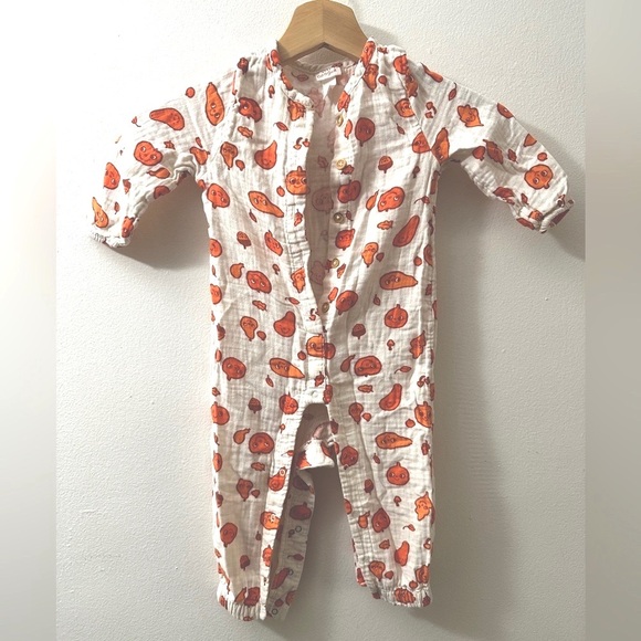 Pumpkin Baby Button One Piece - Picture 1 of 5